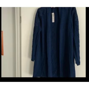 Chicos. Blue coat sweater ,,  size 1.   This was the hardest to get the detail